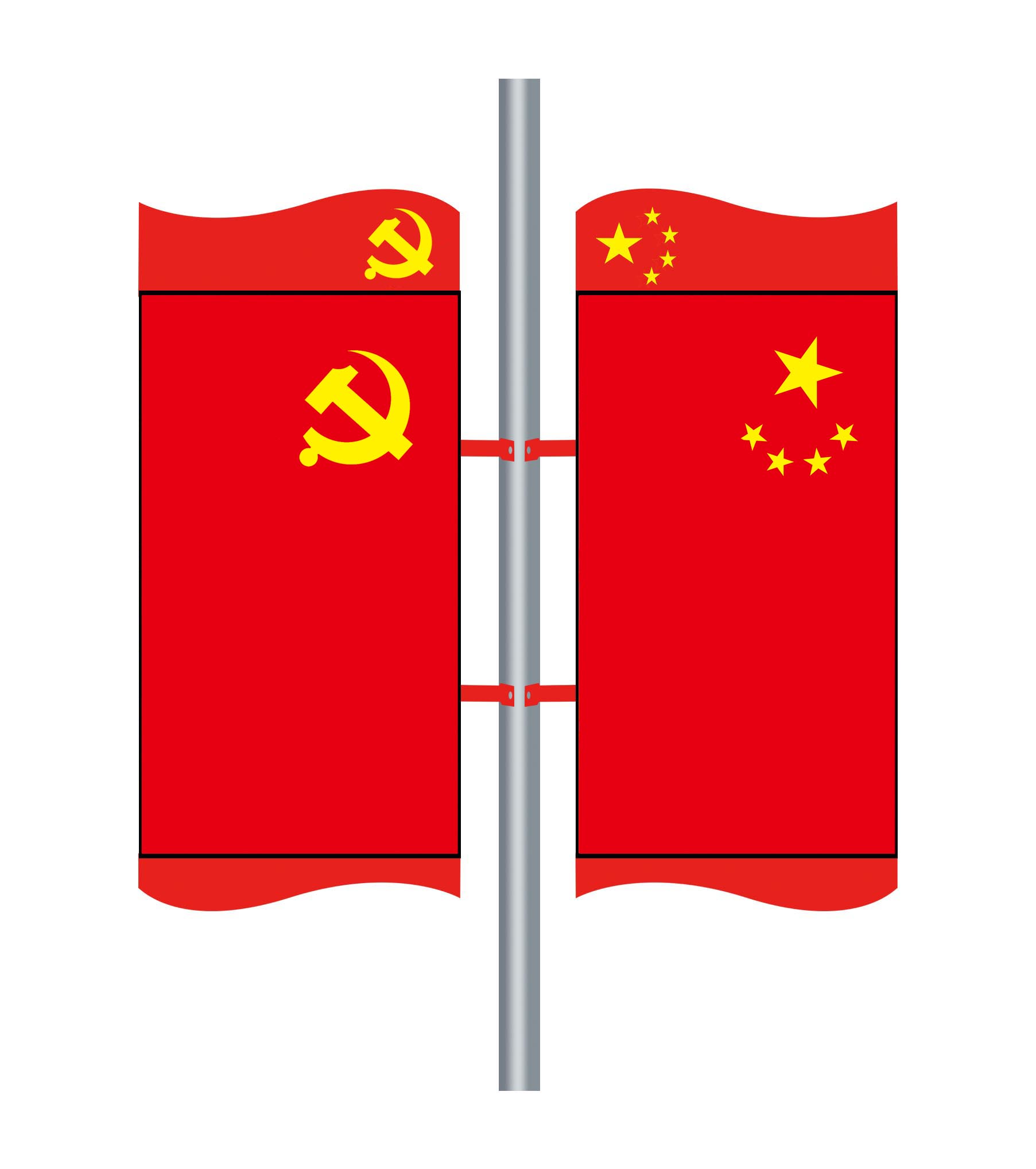 灯杆道旗